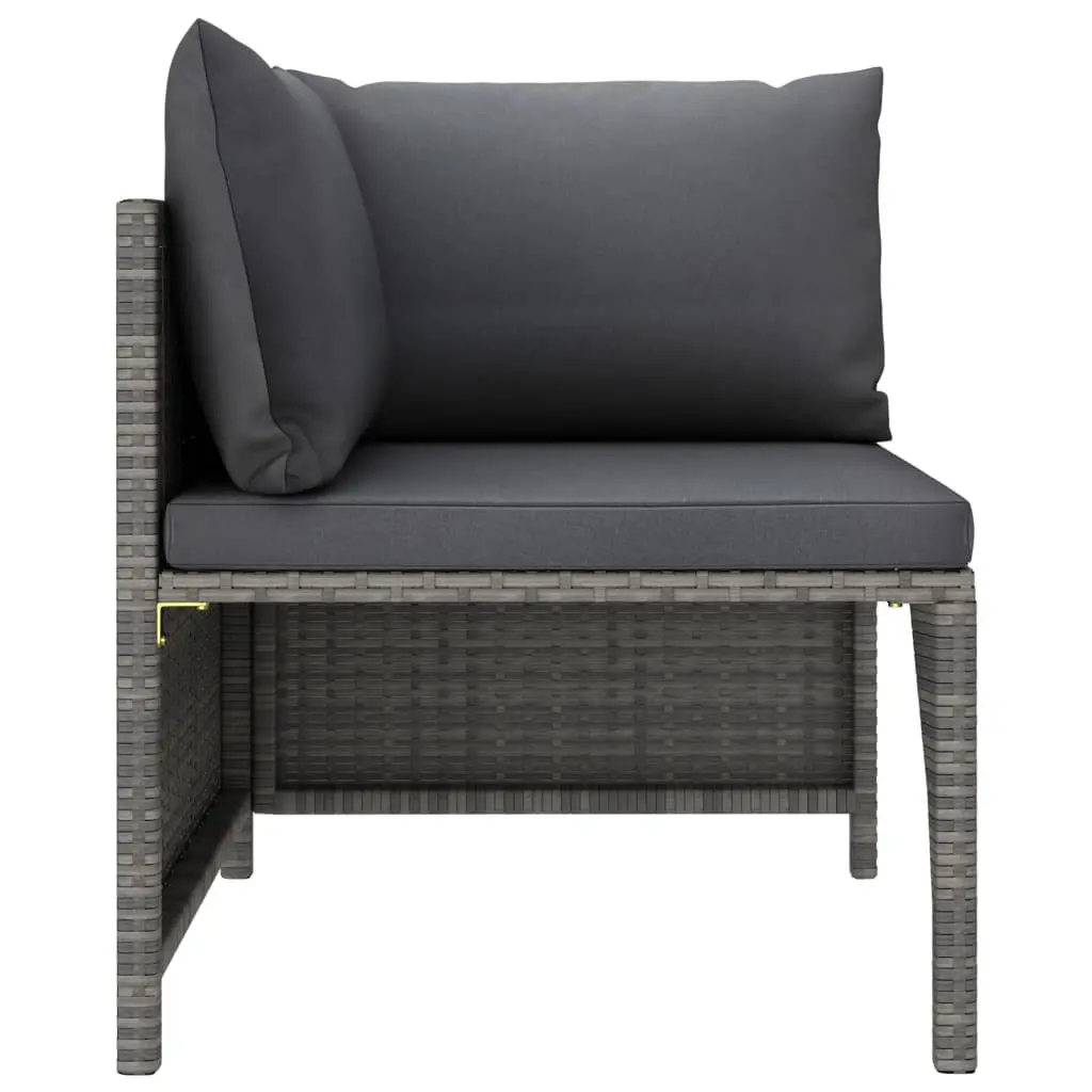 Garden Lounge Set 6 Piece Poly Rattan Outdoor Furniture Grey with Cushions