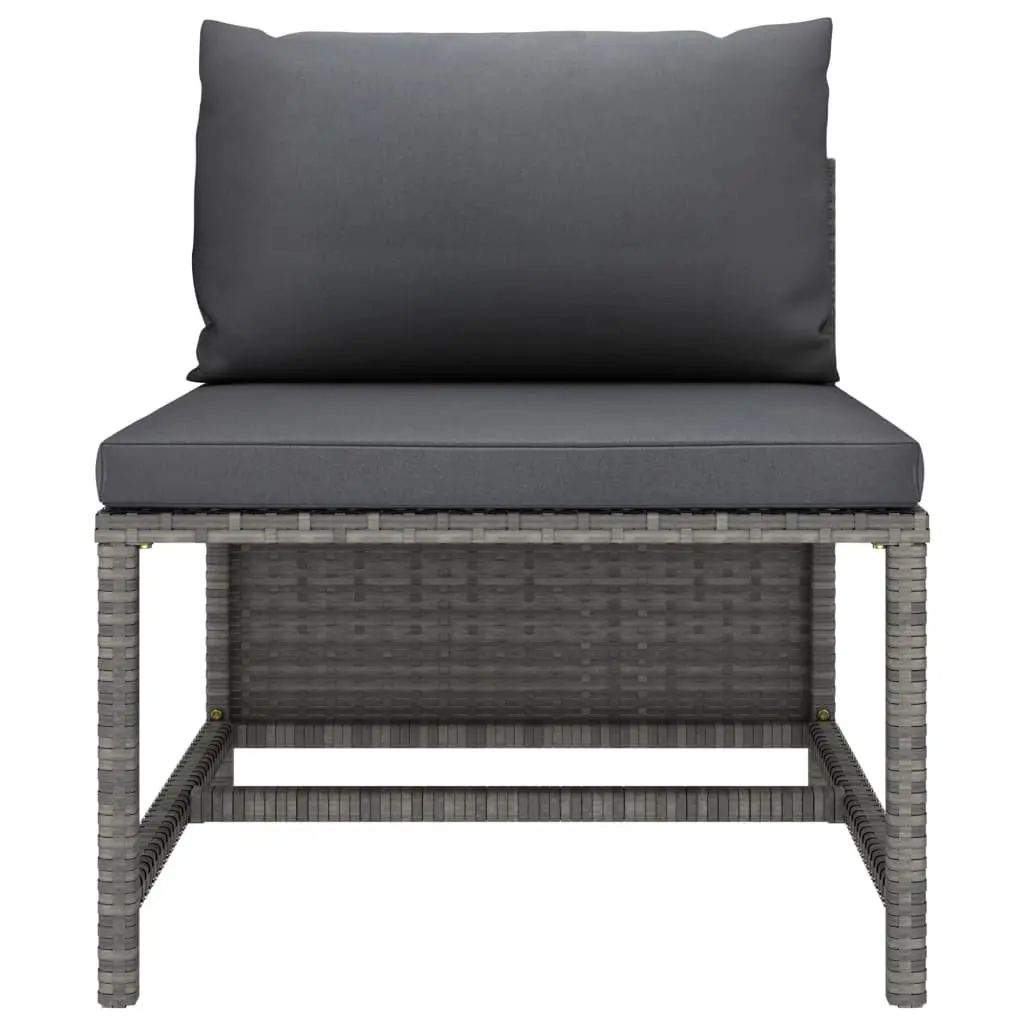 Garden Lounge Set 6 Piece Poly Rattan Outdoor Furniture Grey with Cushions