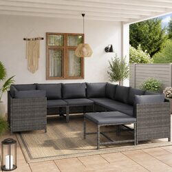 Friendly 9-Piece Garden Lounge Set in Grey - Perfect for You