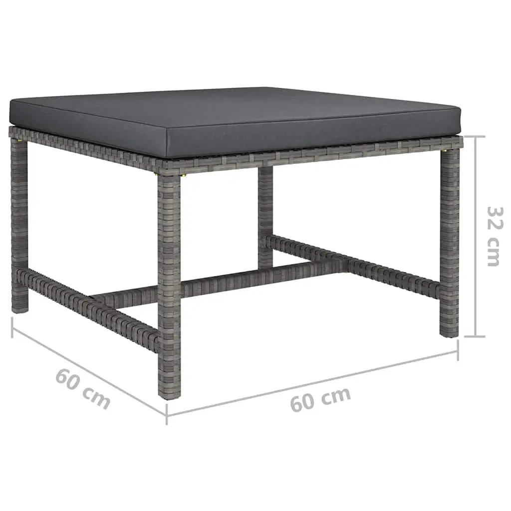 Garden Lounge Set 9 Piece Outdoor Furniture Poly Rattan Grey Modular Sectional