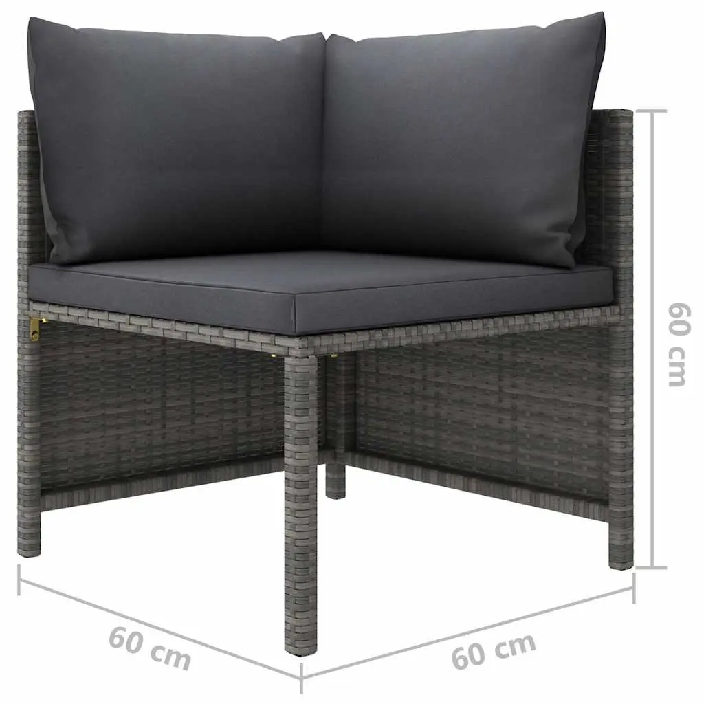 Outdoor Garden Lounge Set Modular Poly Rattan Furniture 9 Piece Grey