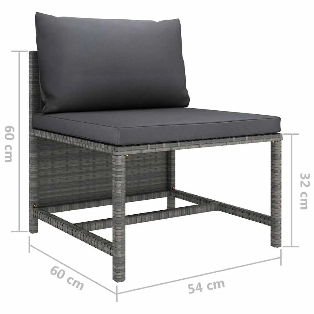 Outdoor Garden Lounge Set Modular Poly Rattan Furniture 9 Piece Grey