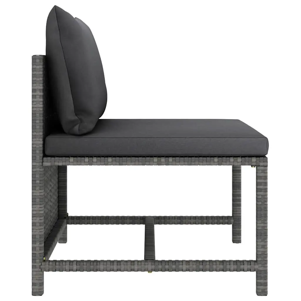 Garden Lounge Set 10 Piece Poly Rattan Outdoor Furniture Grey with Cushions