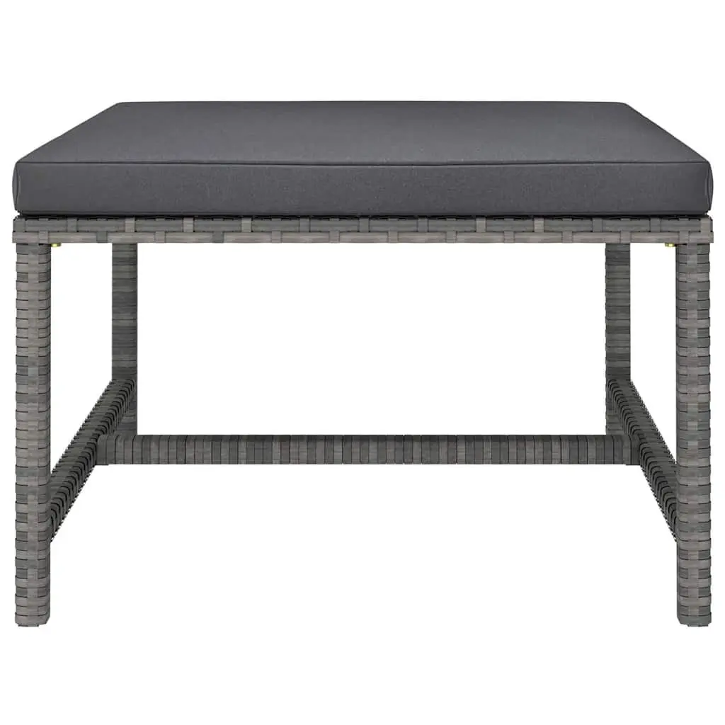Garden Lounge Set 8 Piece Poly Rattan Outdoor Furniture with Cushions Grey