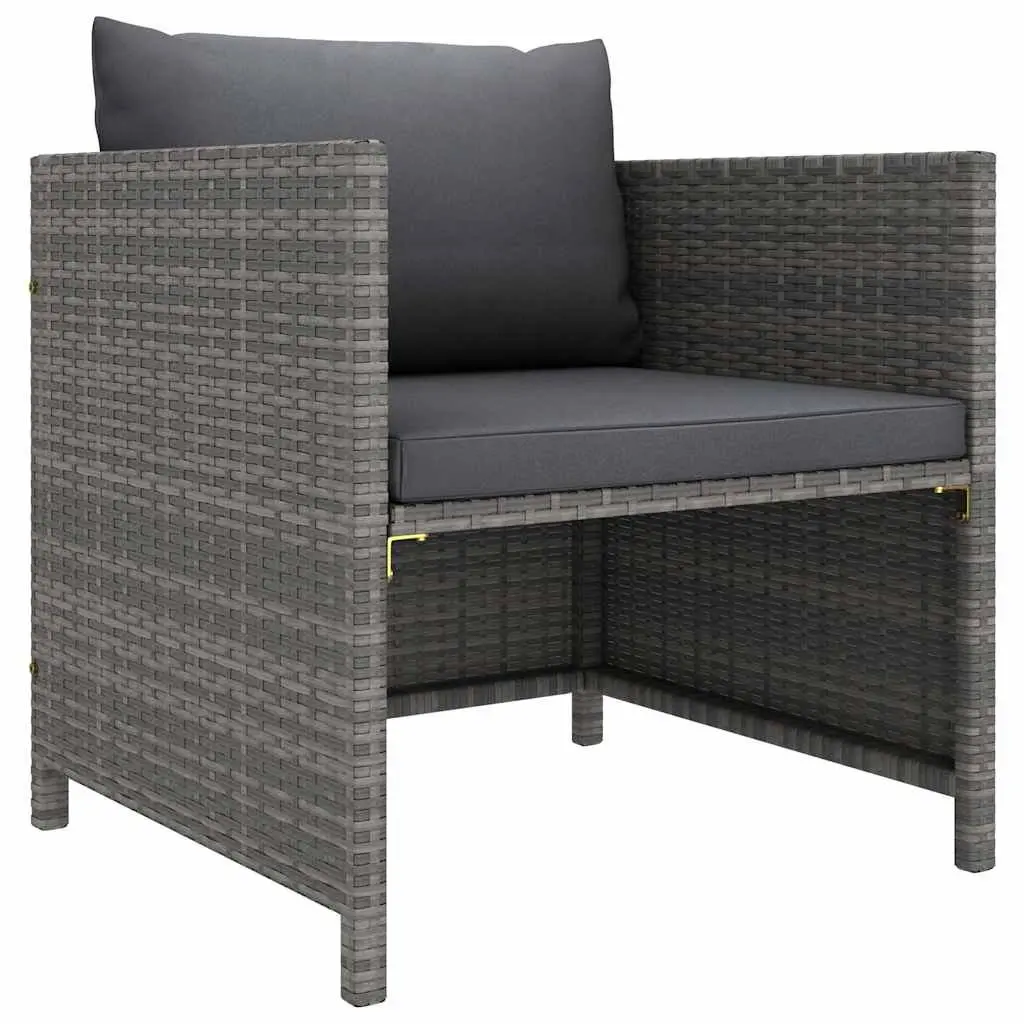 Garden Lounge Set 8 Piece Poly Rattan Outdoor Furniture with Cushions Grey