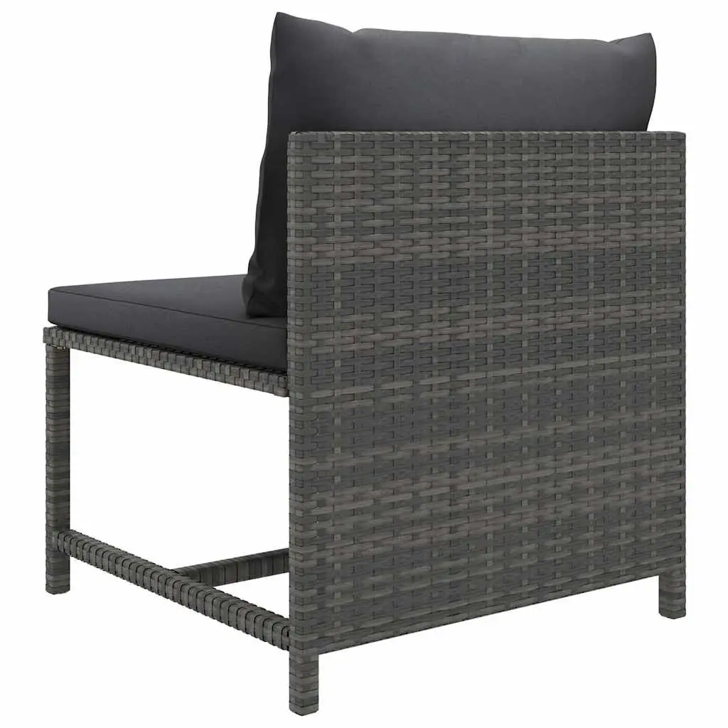 Garden Lounge Set 8 Piece Poly Rattan Outdoor Furniture with Cushions Grey
