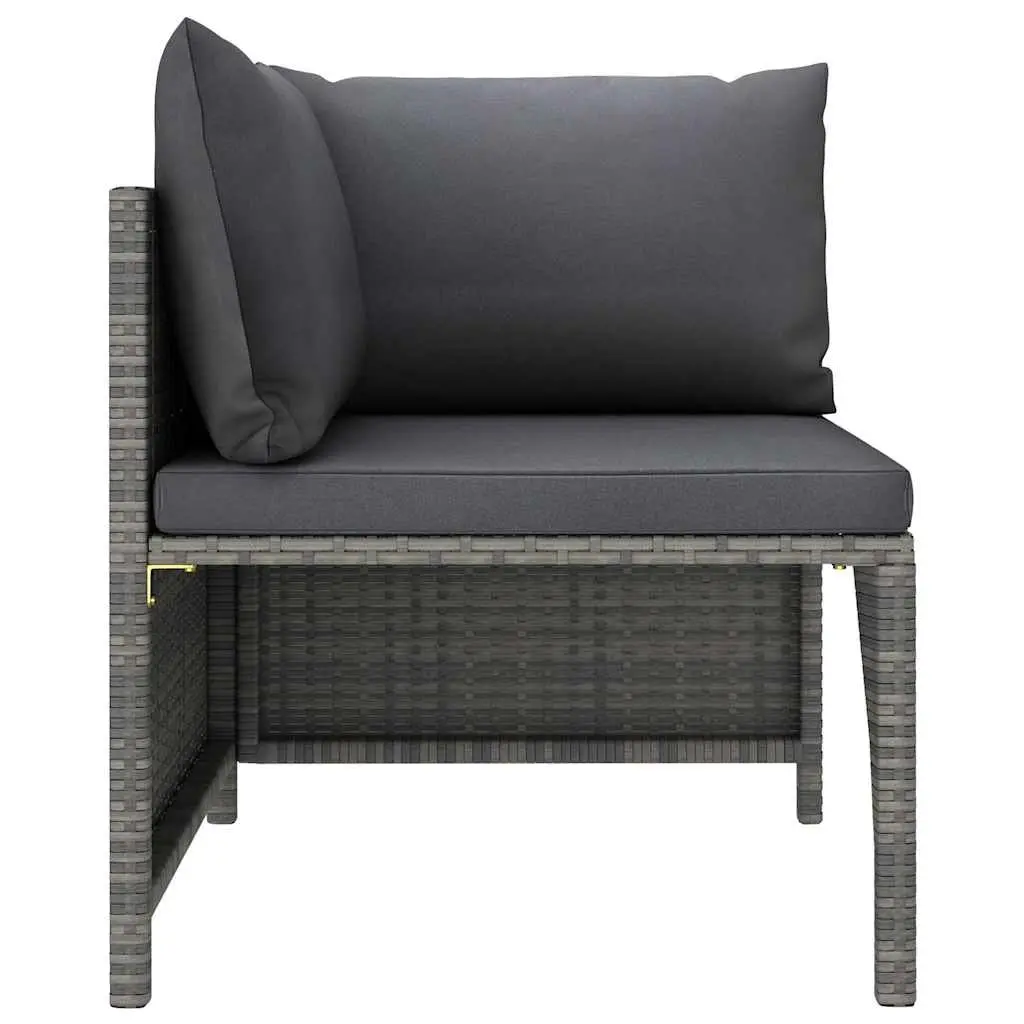 Garden Lounge Set 9 Piece Poly Rattan Outdoor Furniture Grey Cushions Modular