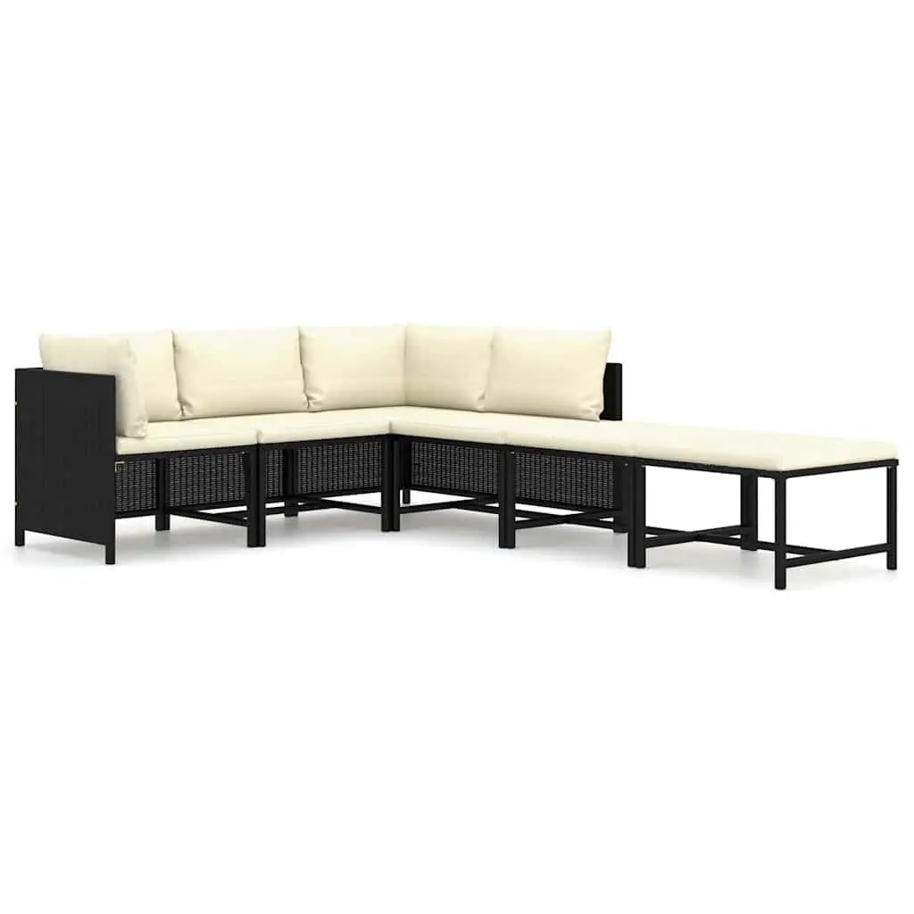 Outdoor Lounge Set 6 Piece Garden Furniture Poly Rattan Modular Sectional with