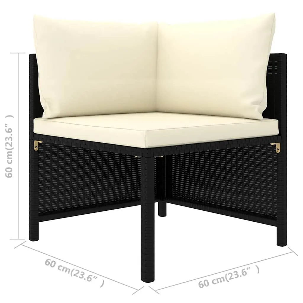 7 Piece Outdoor Garden Lounge Set with Cushions Poly Rattan Modular Furniture