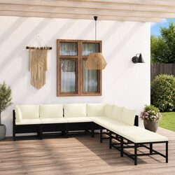 Garden Lounge Set 8 Piece Poly Rattan Outdoor Furniture Black Cushions Modular
