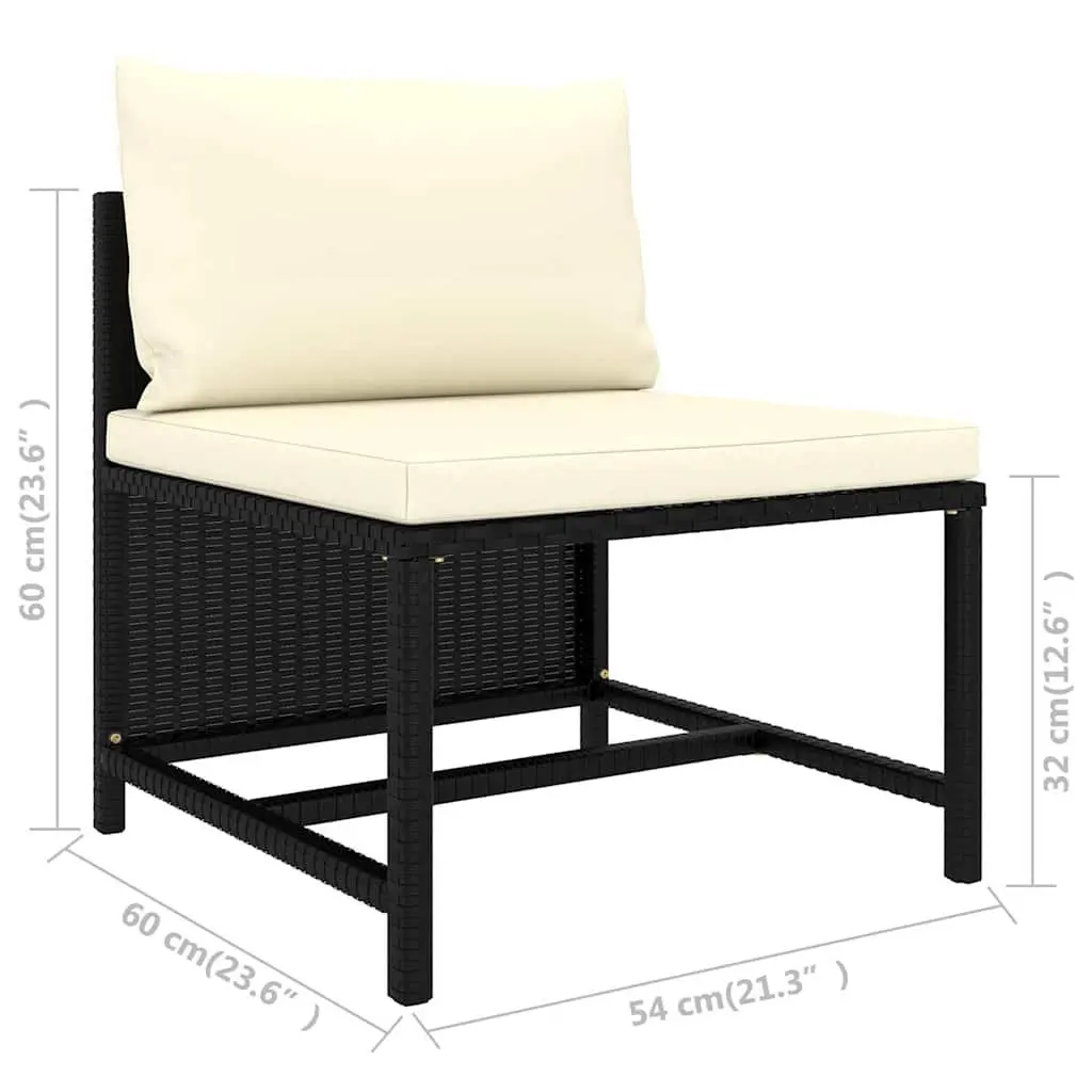 Garden Lounge Set 9 Piece Outdoor Furniture Poly Rattan Black Modular Patio