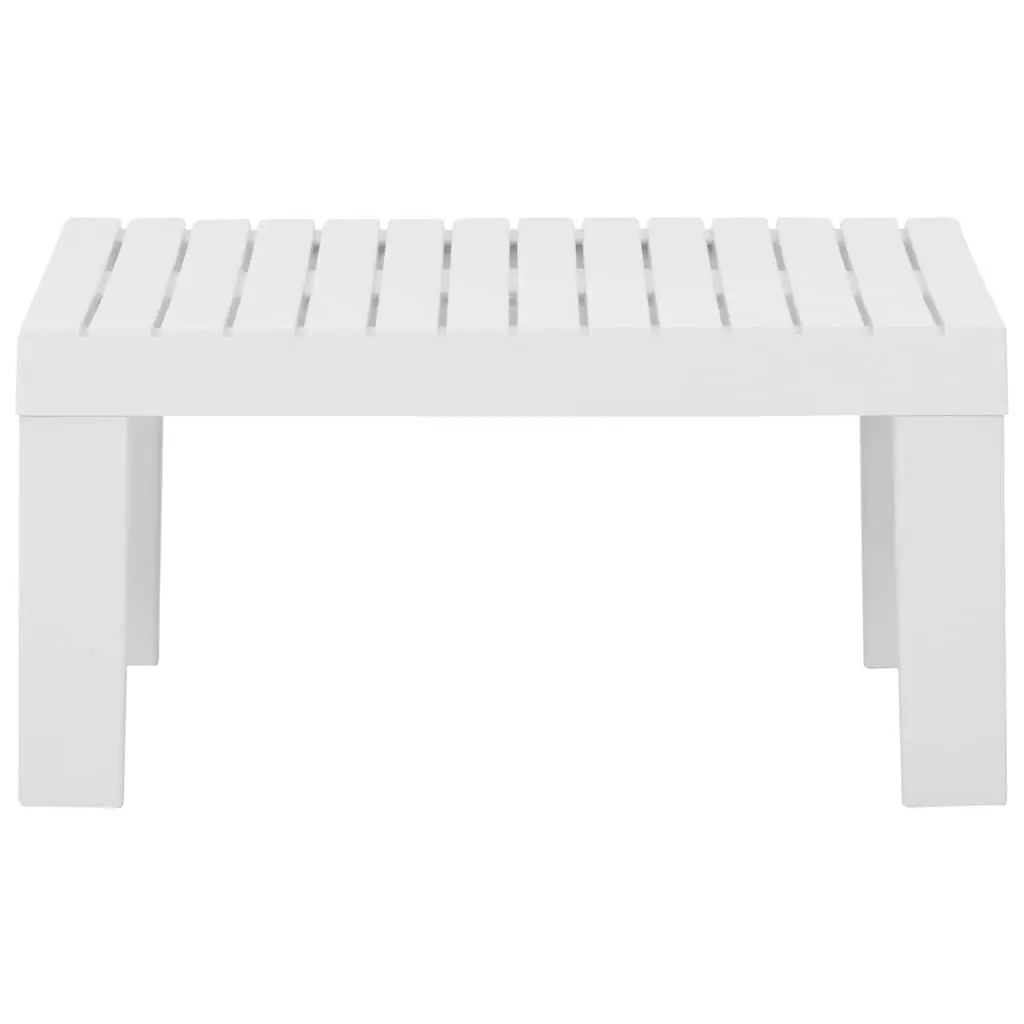3 Piece Garden Lounge Set Durable Plastic White Outdoor Furniture