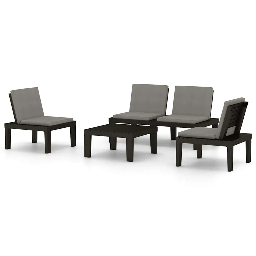 Garden Lounge Set Outdoor Furniture Grey 4 Piece with Cushions