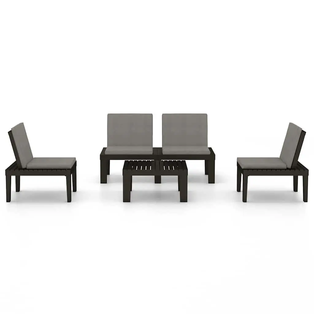 Garden Lounge Set Outdoor Furniture Grey 4 Piece with Cushions