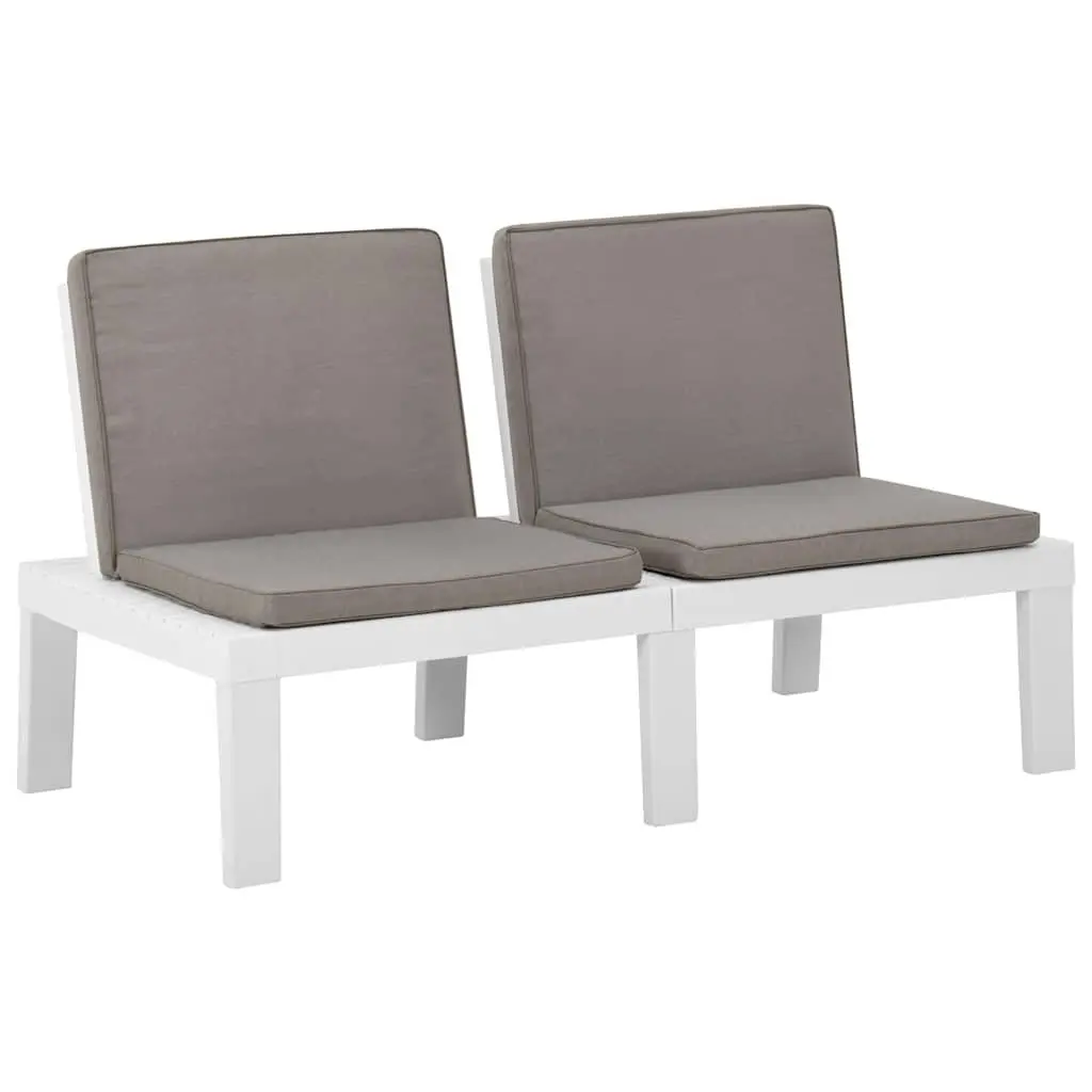 4 Piece Outdoor Lounge Set White Garden Furniture Seating with Cushions Table