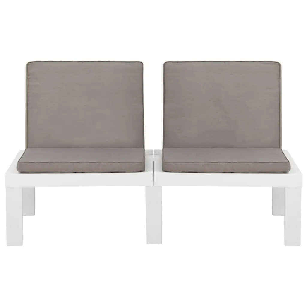 4 Piece Outdoor Lounge Set White Garden Furniture Seating with Cushions Table