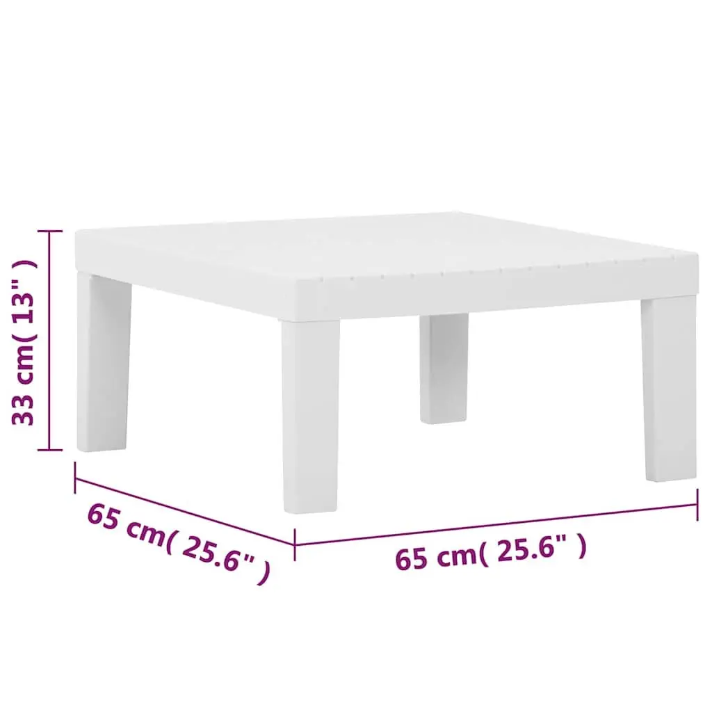 4 Piece Outdoor Lounge Set White Garden Furniture Seating with Cushions Table