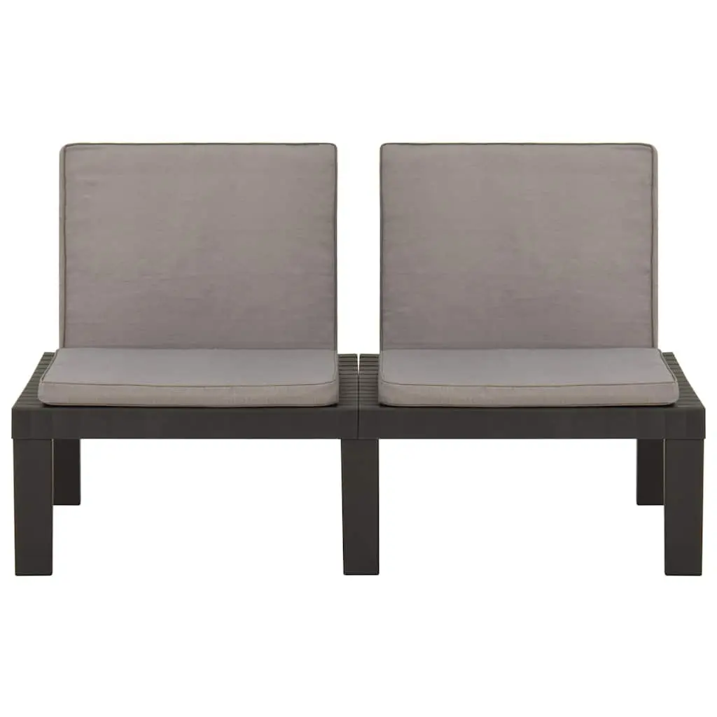 4 Piece Outdoor Lounge Set Grey Cushions
