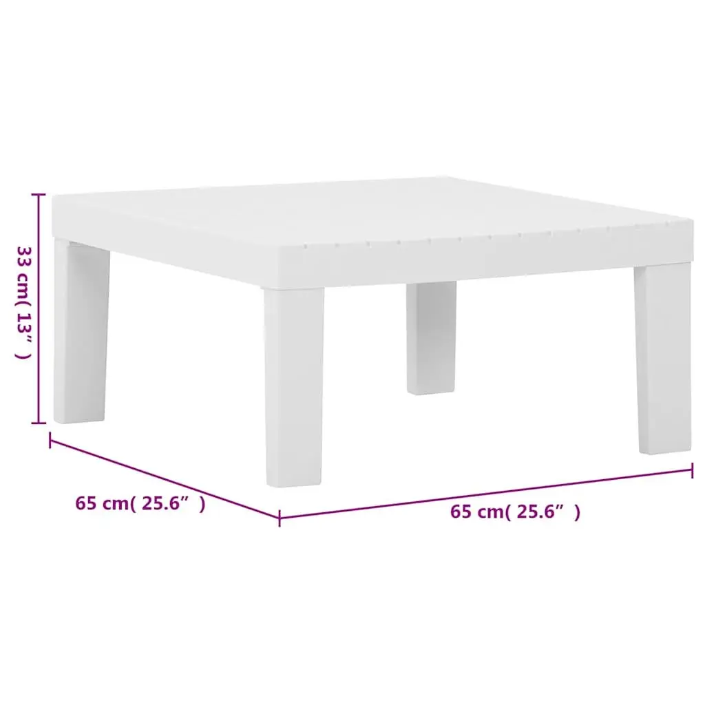 6 Piece Outdoor Lounge Set White Plastic Garden Furniture Patio Seating