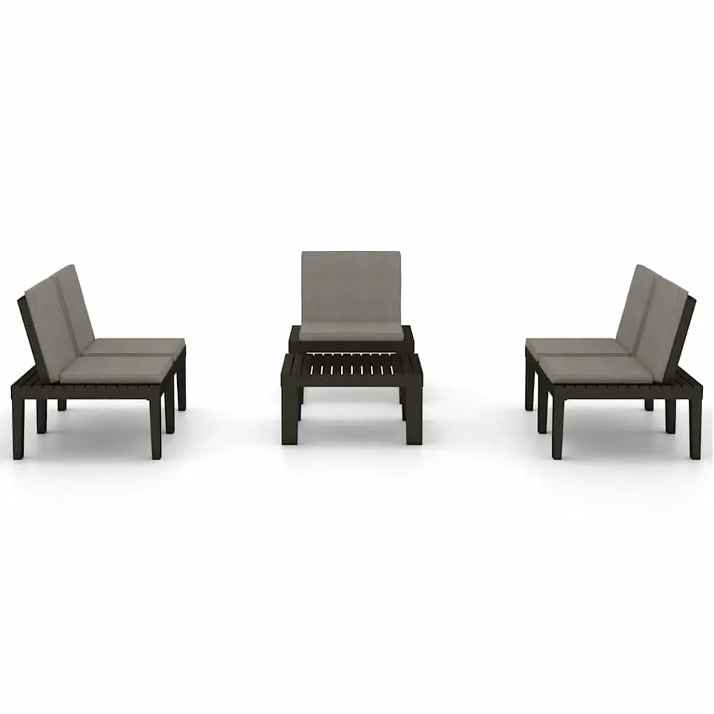Garden Lounge Set Cushioned Grey Outdoor Furniture 4 Piece