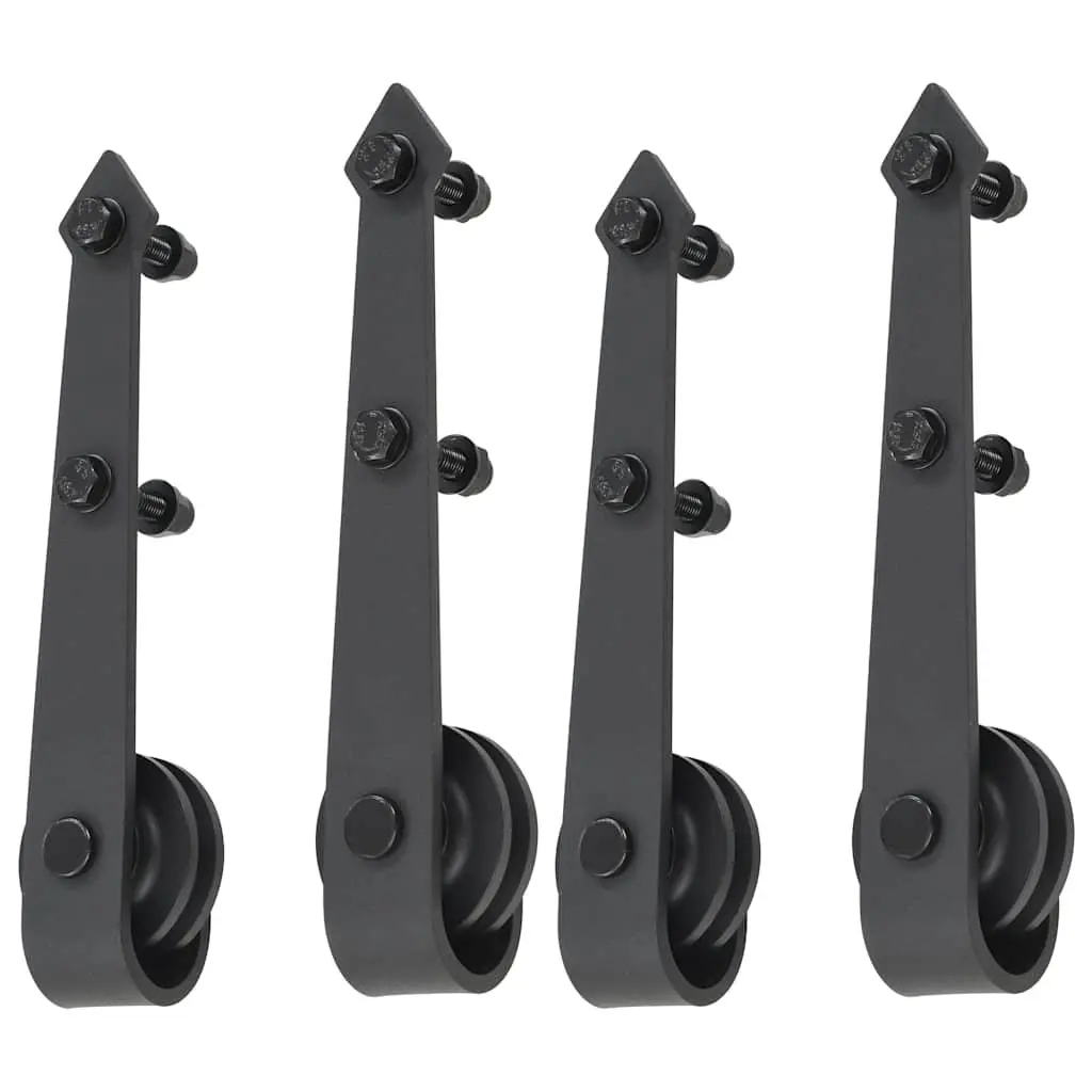 Barn Door Hardware Set Black Steel Track Rollers 200cm
