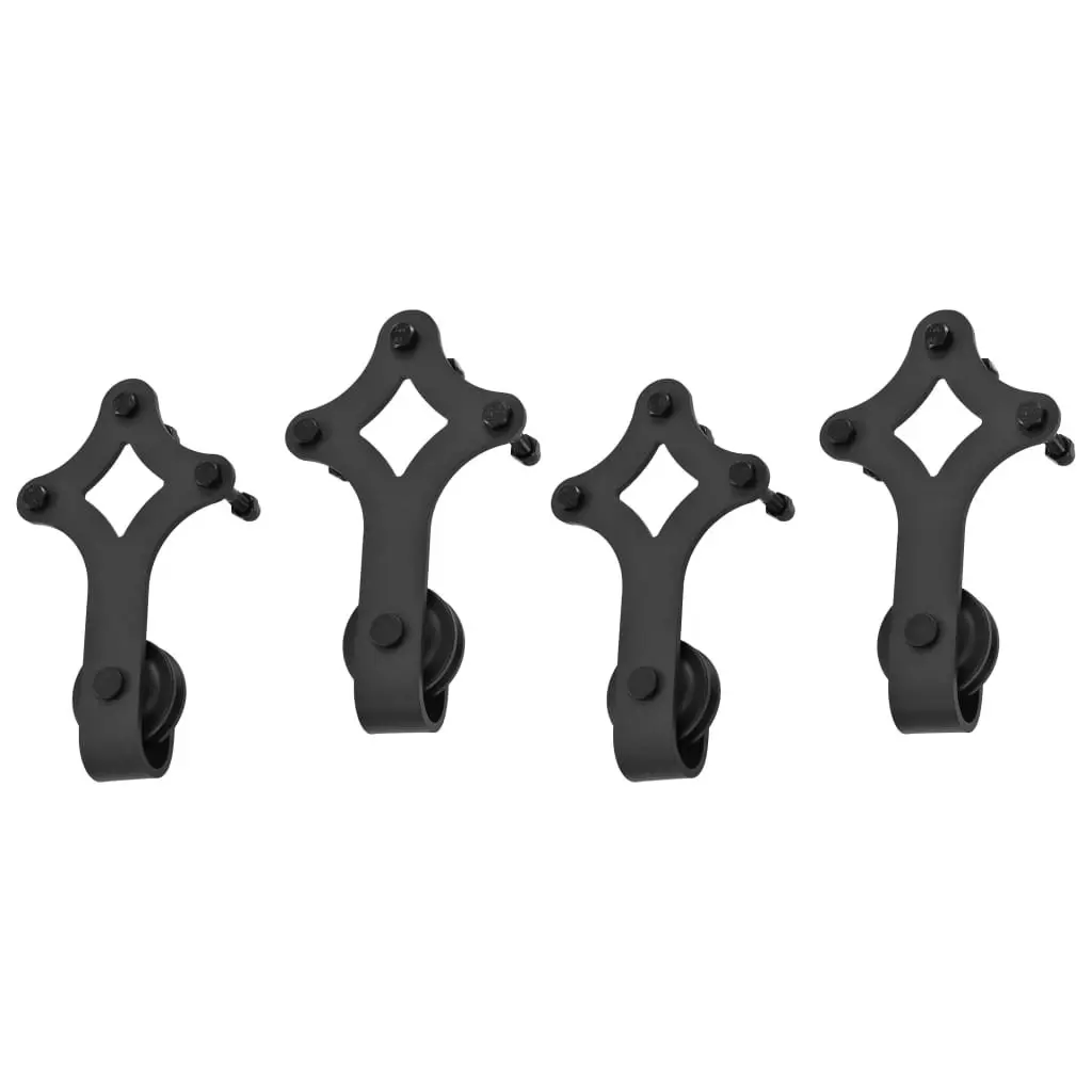 Sliding Door Hardware Kit 200cm Track Roller System 2pcs