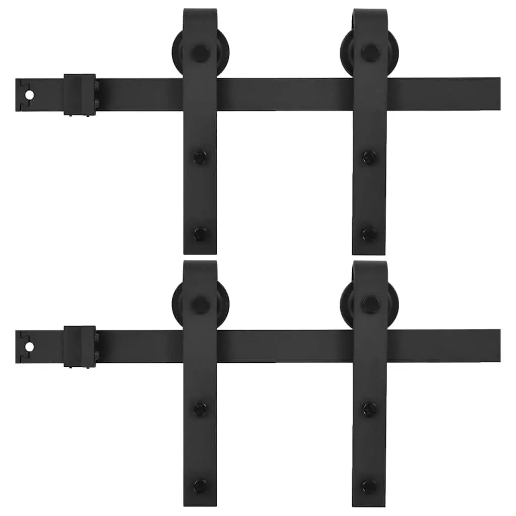 Sliding Door Hardware Kit Smooth Operation 200cm Track Rail Roller Set