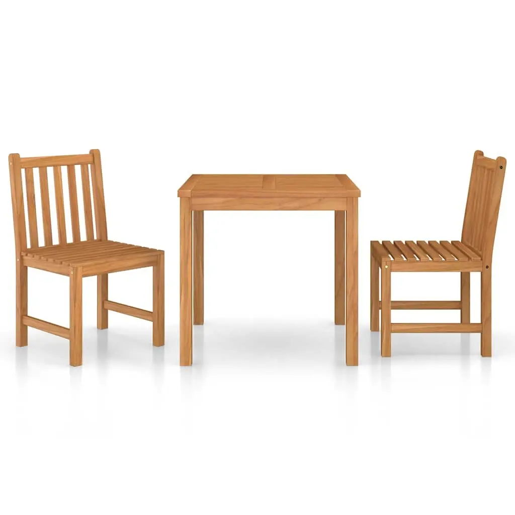 3 Piece Garden Dining Set Solid Teak Wood 80x80 cm Outdoor Furniture Patio Table