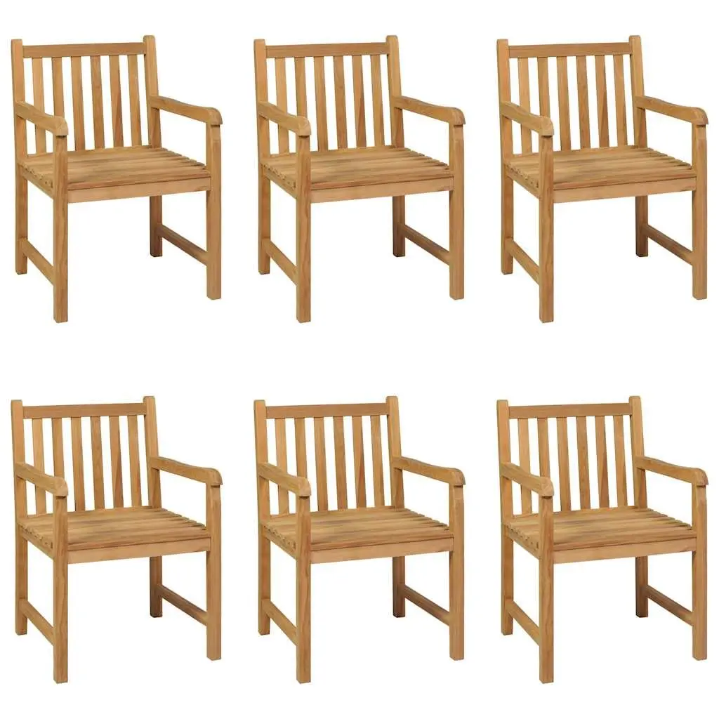 Teak Wood Garden Dining Set 7 Piece Outdoor Furniture Brown Table and Chairs
