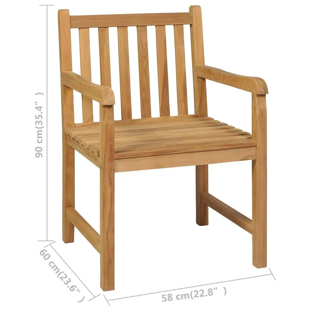 Garden Dining Set 5 Piece Outdoor Table Chairs Brown Solid Teak Wood 180x90cm