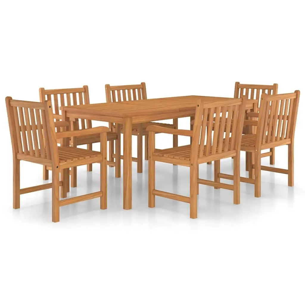 7 Piece Outdoor Furniture Dining Set Teak Wood Table 180x90 cm with Chairs