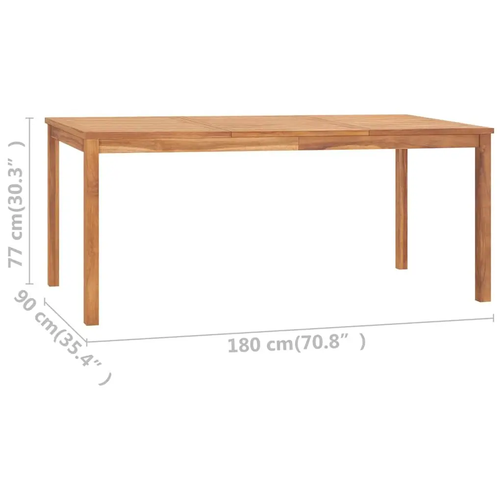 7 Piece Outdoor Furniture Dining Set Teak Wood Table 180x90 cm with Chairs