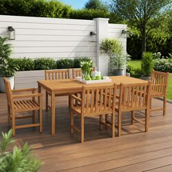Your 7 Piece Teak Wood Dining Set Awaits You!