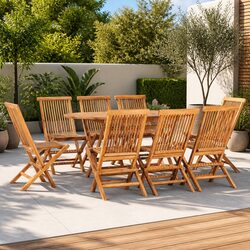 You’ll Love This 9 Piece Outdoor Folding Dining Set