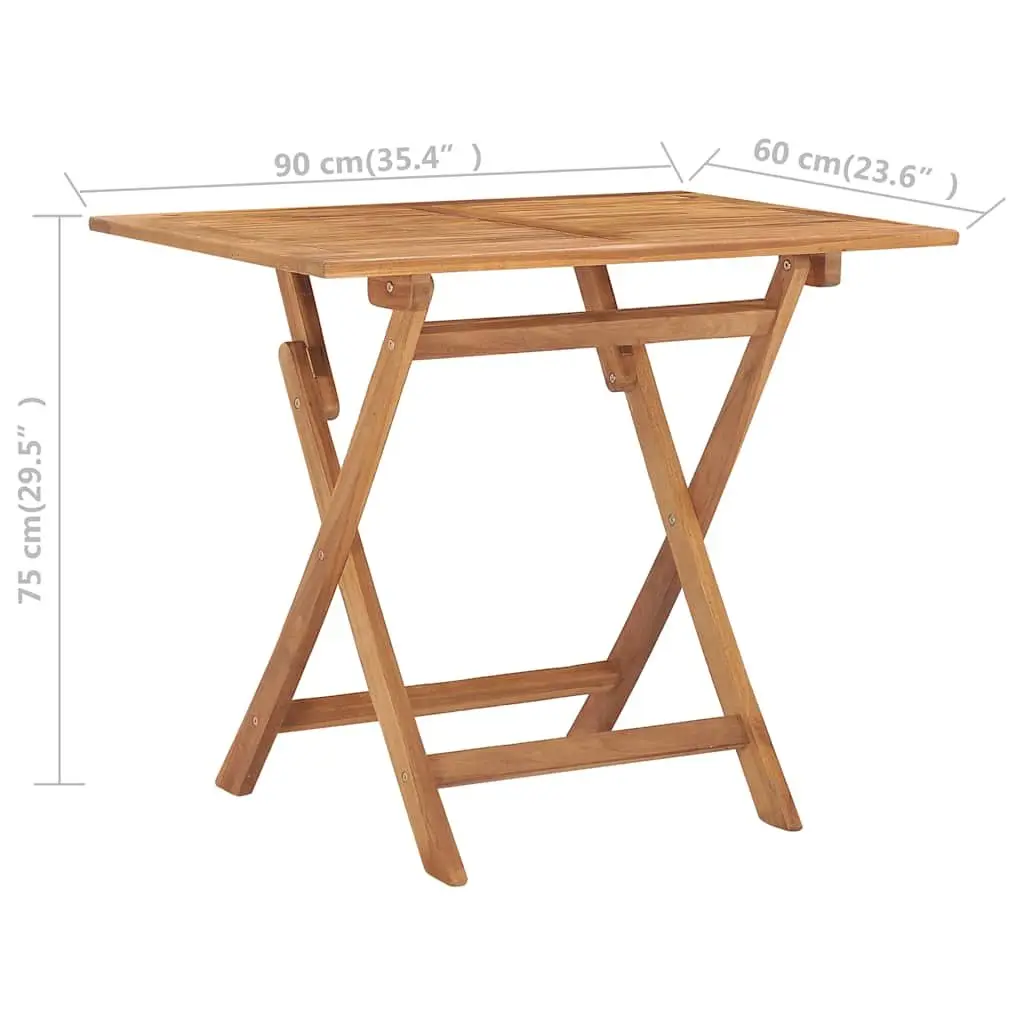 5 Piece Folding Outdoor Dining Set Teak Wood Garden Furniture