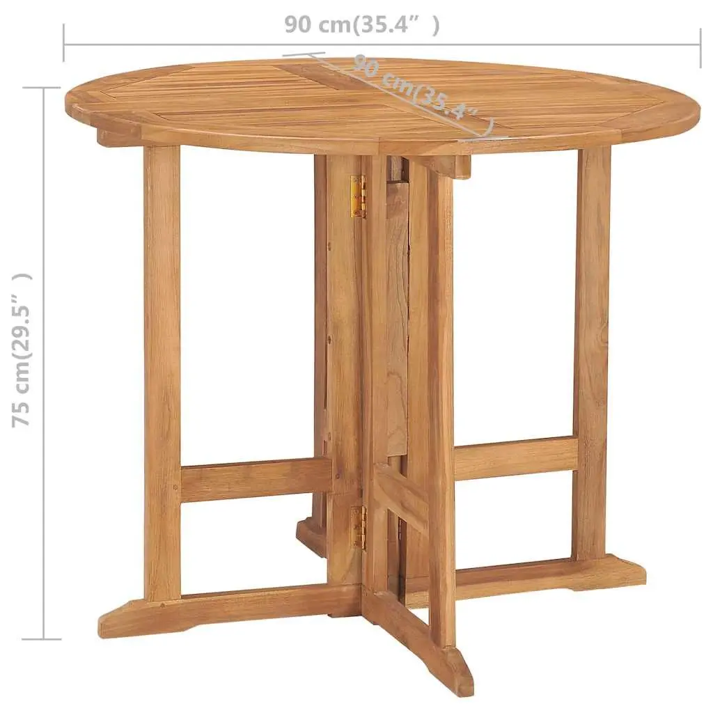 Outdoor Dining Set Folding Teak Wood 5 Piece Table Chairs Garden Patio Furniture