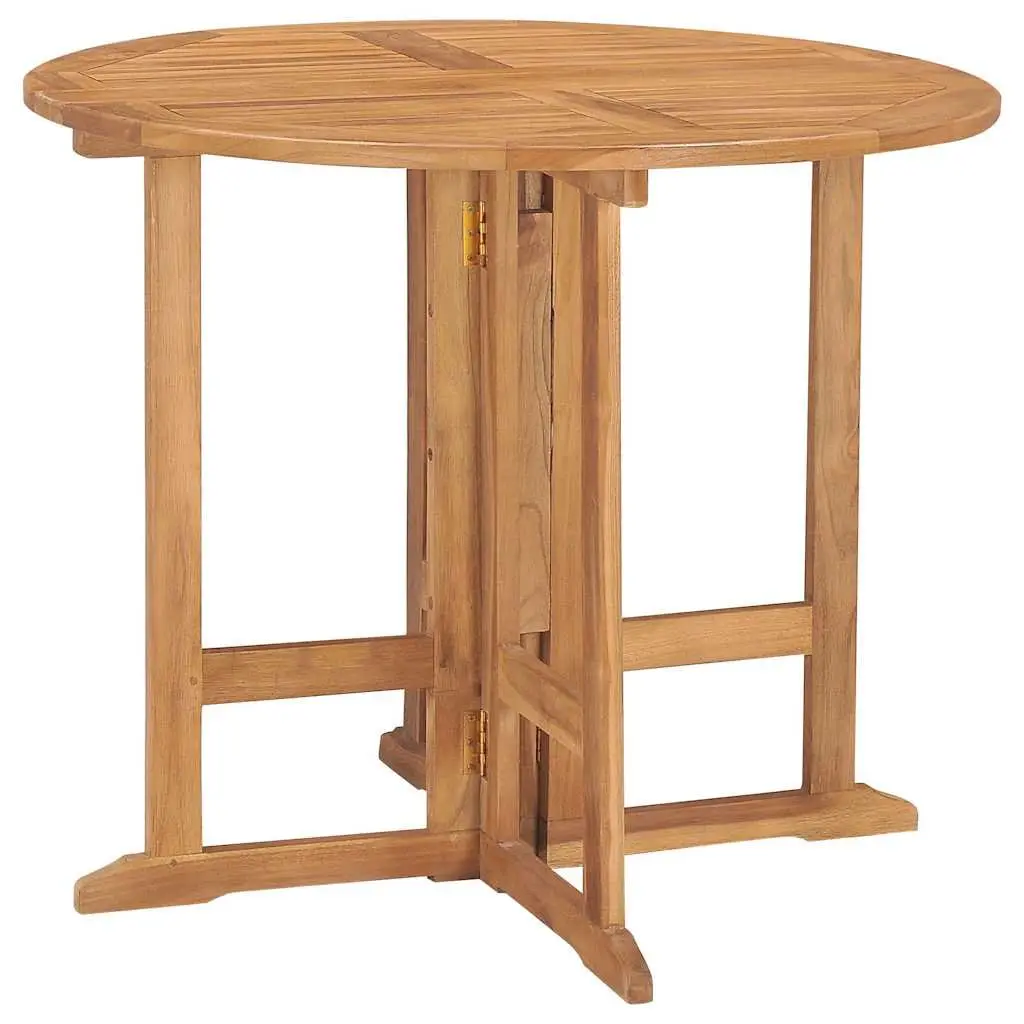 Outdoor Dining Set Folding Teak Wood 5 Piece Table Chairs Garden Patio Furniture