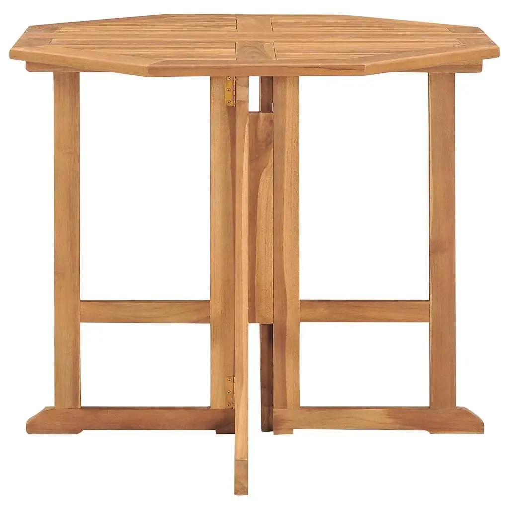 5 Piece Teak Wood Folding Garden Dining Set Brown Outdoor Patio Table and Chairs