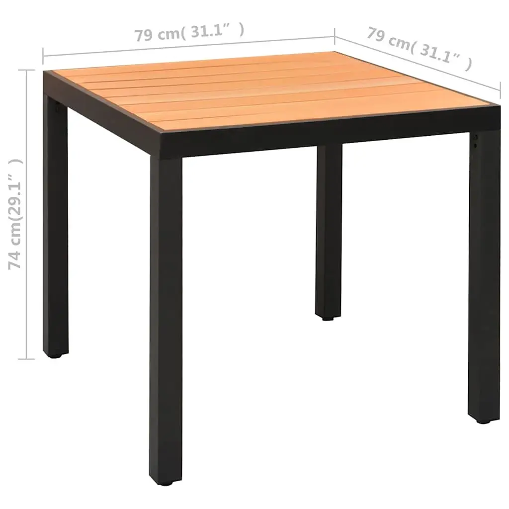3 Piece Outdoor Garden Dining Set PE Rattan Chairs WPC Table Patio Furniture