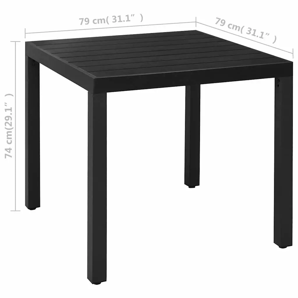 Garden Dining Set 3 Piece Outdoor Patio Furniture Table and Chairs Black Brown