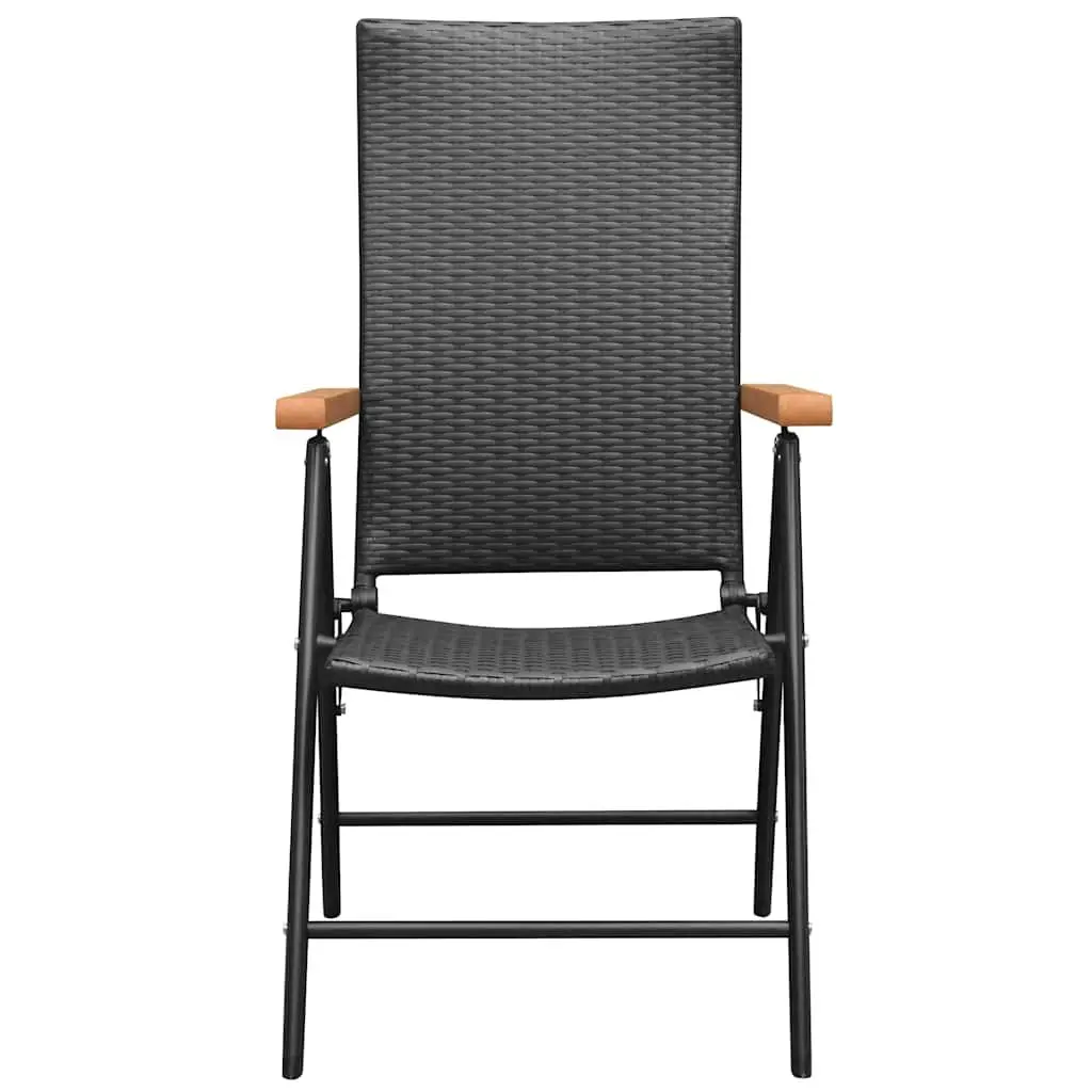 Garden Dining Set 3 Piece Outdoor Patio Furniture Table and Chairs Black Brown