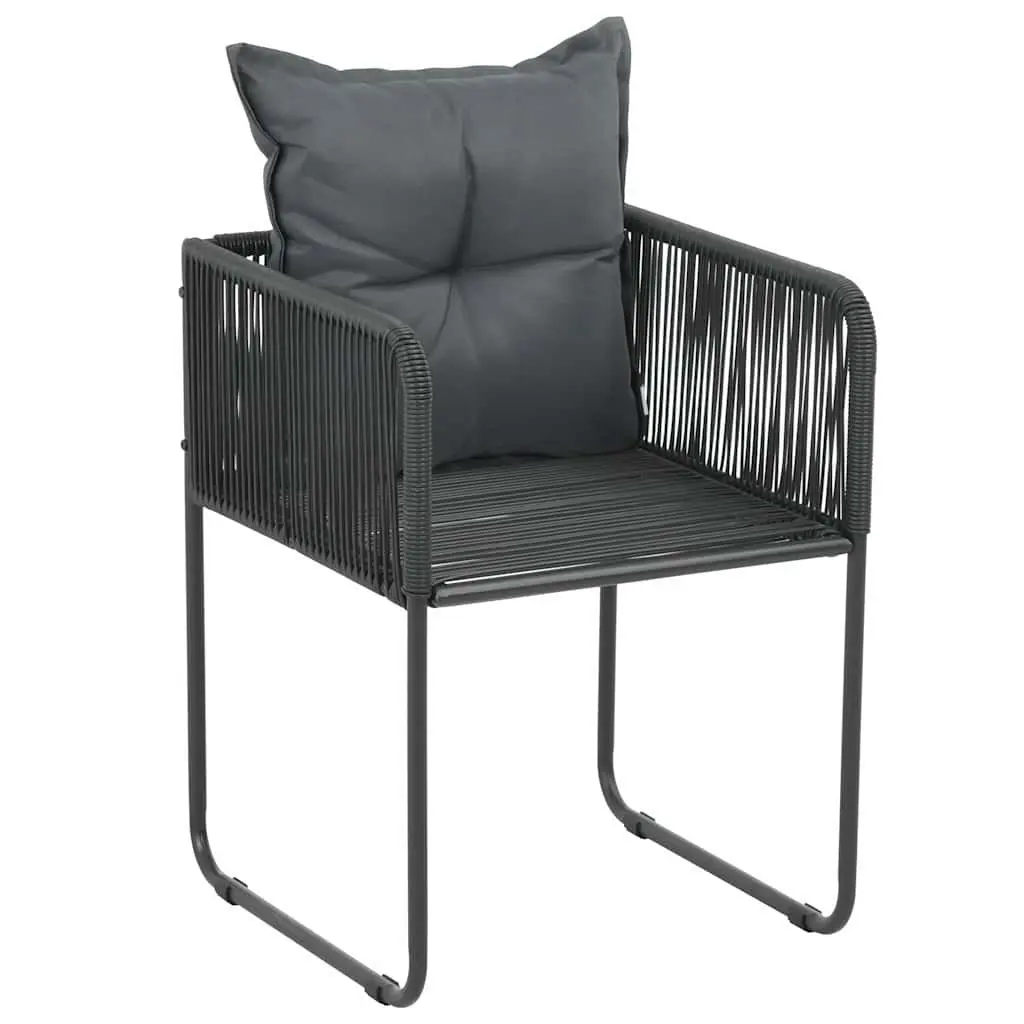 Outdoor Garden Dining Set Rattan Style 7 Piece Black