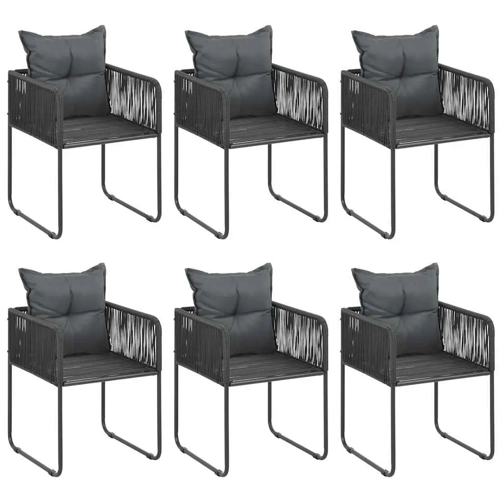 Outdoor Garden Dining Set Rattan Style 7 Piece Black