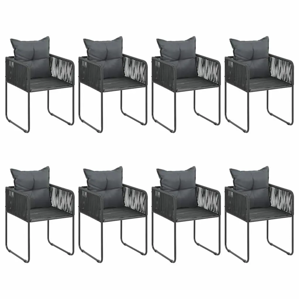 Garden Dining Set 9 Piece Outdoor Furniture Patio Table Chairs Black