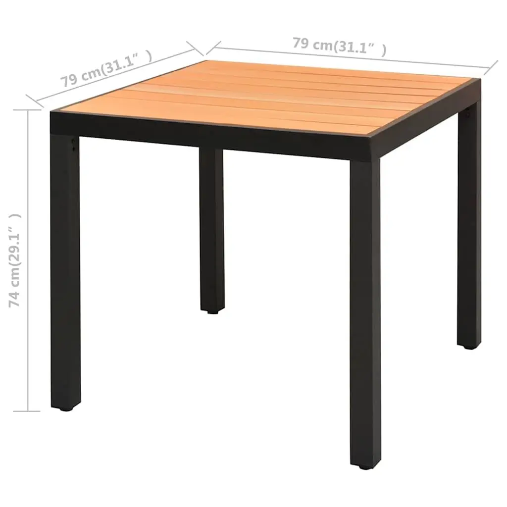 Garden Dining Set 3 Piece Outdoor Furniture Lightweight Black