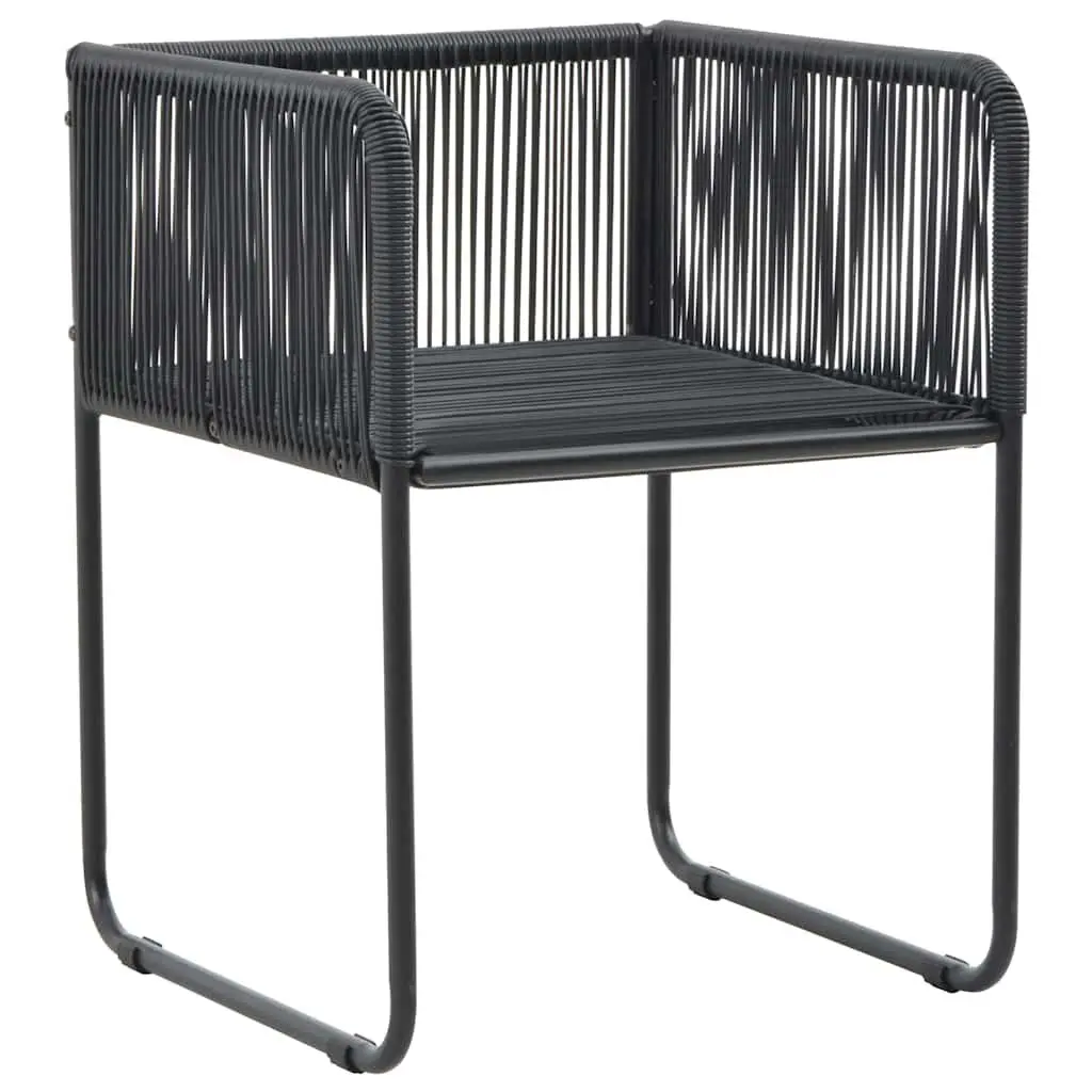 5 Piece Garden Dining Set Outdoor Patio Black Rattan Chairs Table
