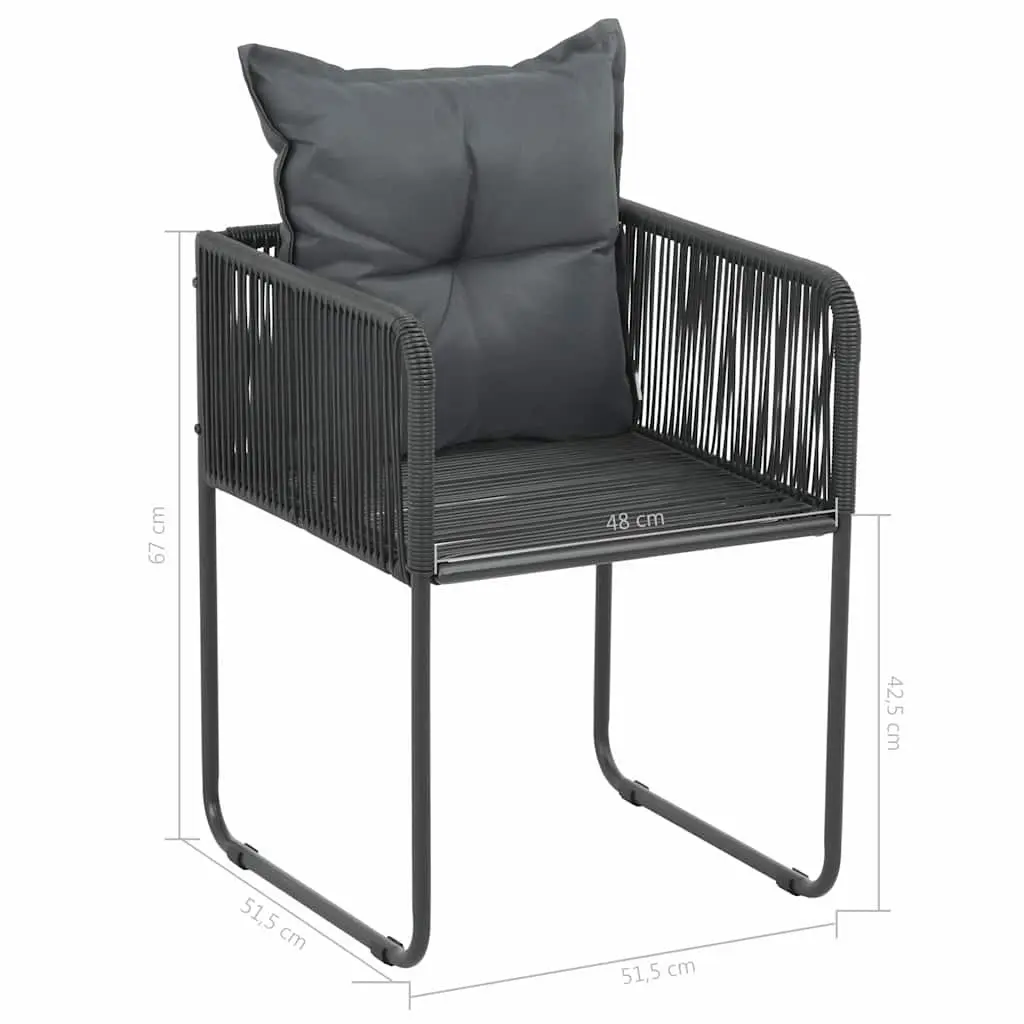 Outdoor Furniture Set 7 Piece Lightweight Patio Dining Table and Chairs Black