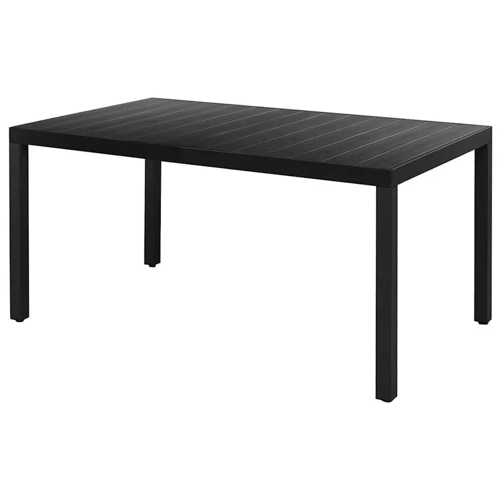 5 Piece Black Rattan Patio Dining Set Outdoor Furniture with Lightweight Aluminium Table and Steel Frame Chairs
