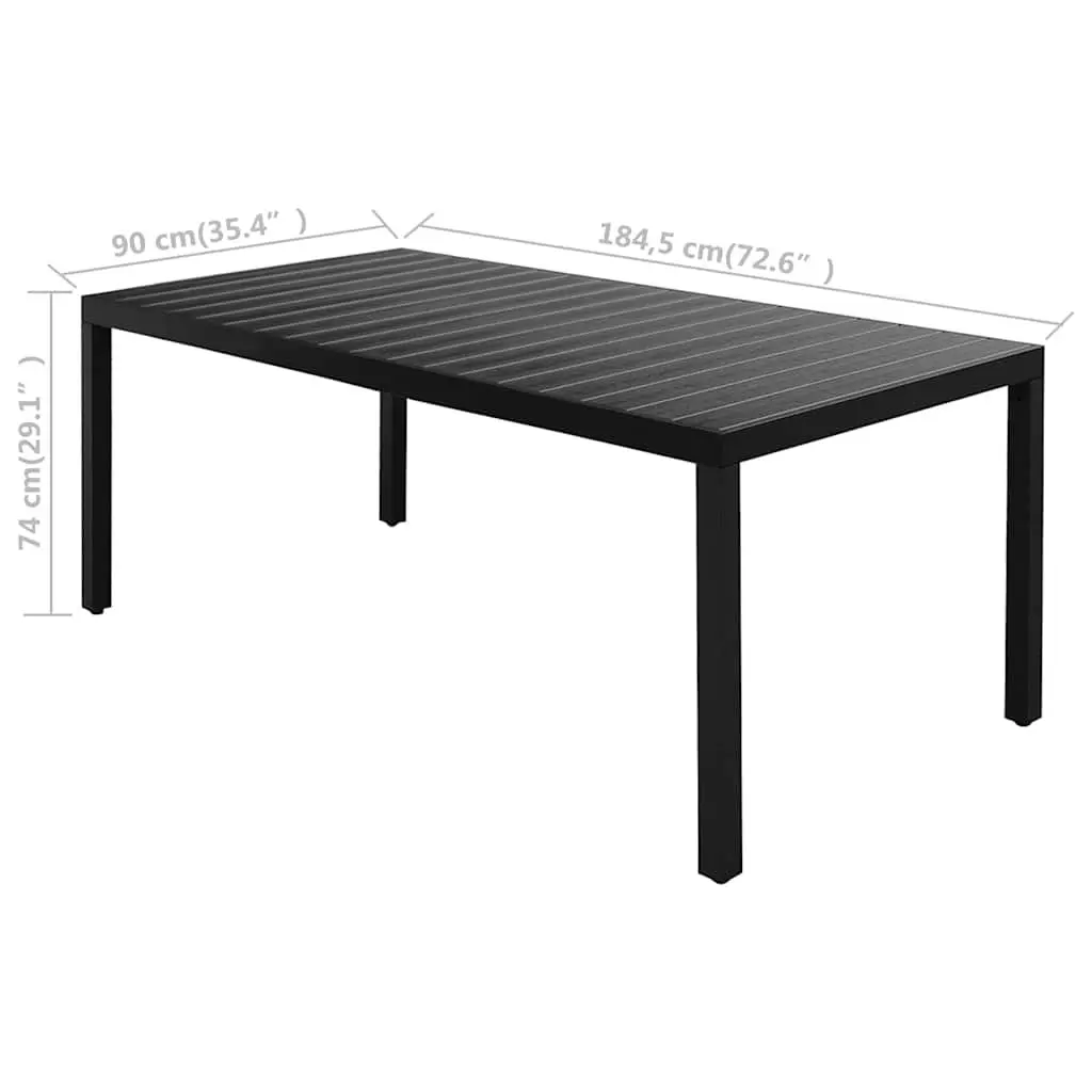 9 Piece Outdoor Dining Set Garden Patio Table Chairs PVC Rattan Black