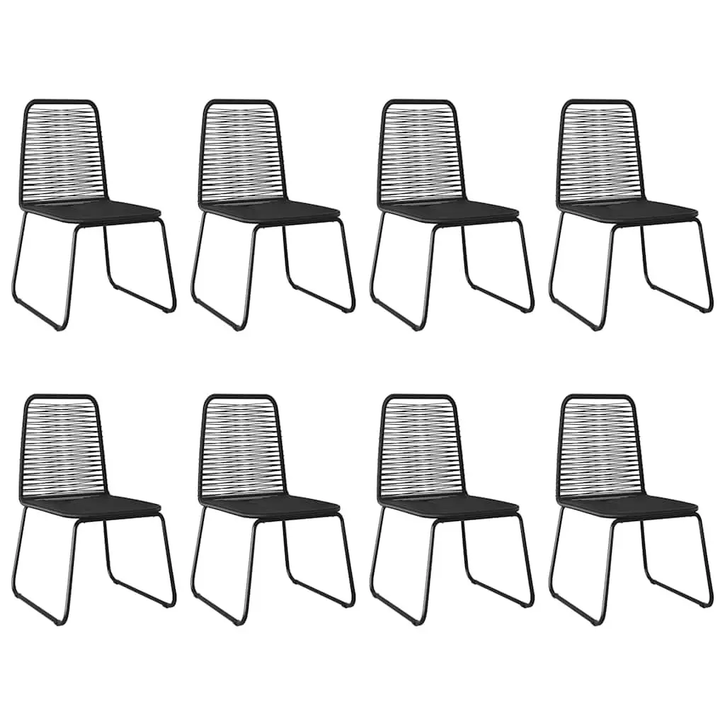 Outdoor Furniture Set Black Lightweight 9 Piece Garden Dining Set with Chairs and Table
